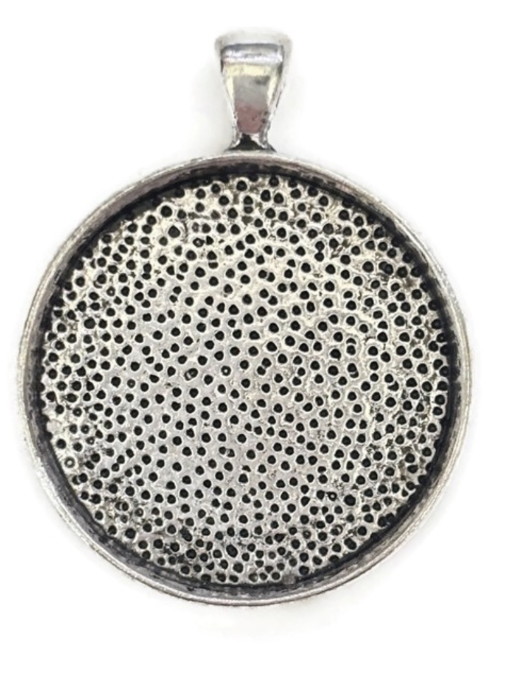 🔥$1 Clearance Silvertone Round Cabochon Pendant Tray 33mm (1pc)